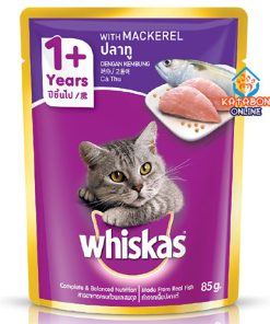 Whiskas Pouch Adult Wet Cat Food Mackerel 85g