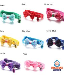 Adjustable Cat Collar Bow Tie With Bell 01