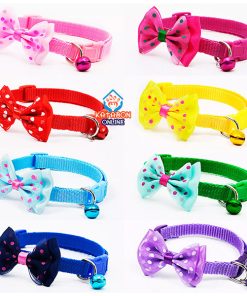 Adjustable Cat Collar Bow Tie With Bell