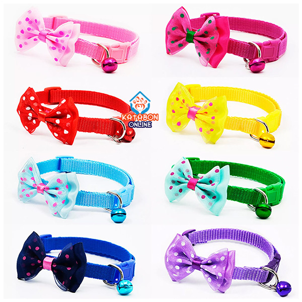 Adjustable Cat Collar Bow Tie With Bell