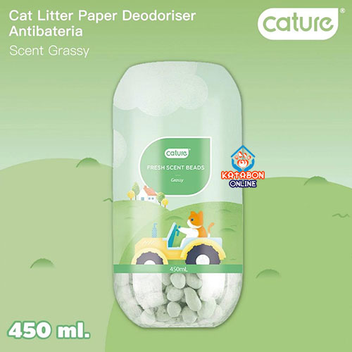 Cature Cat Litter Deodorizer Fresh Scent Beads Grassy Flavour 450ml