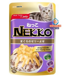 Foodinnova Nekko Adult Pouch Wet Cat Food Tuna Topping Cheese In Jelly 70g