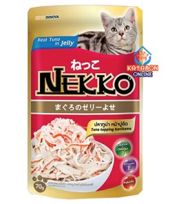 Foodinnova Nekko Adult Pouch Wet Cat Food Tuna Topping Kanikama In Jelly 70g