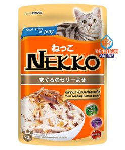 Foodinnova Nekko Adult Pouch Wet Cat Food Tuna Topping Katsuoboshi In Jelly 70g