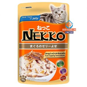 Foodinnova Nekko Adult Pouch Wet Cat Food Tuna Topping Katsuoboshi In Jelly 70g