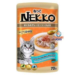 Foodinnova Nekko Adult Pouch Wet Cat Food Tuna Topping Katsuobushi In Gravy 70g