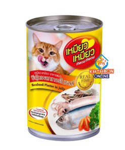 Meow Meow Can Adult Cat Wet Food Seafood Platter In Jelly 400g
