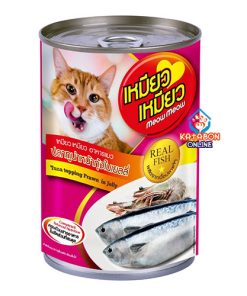 Meow Meow Can Wet Cat Food Tuna Topping Prawn In Jelly 400g