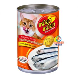 Meow Meow Can Wet Cat Food Tuna and Sardine In Jelly 400g