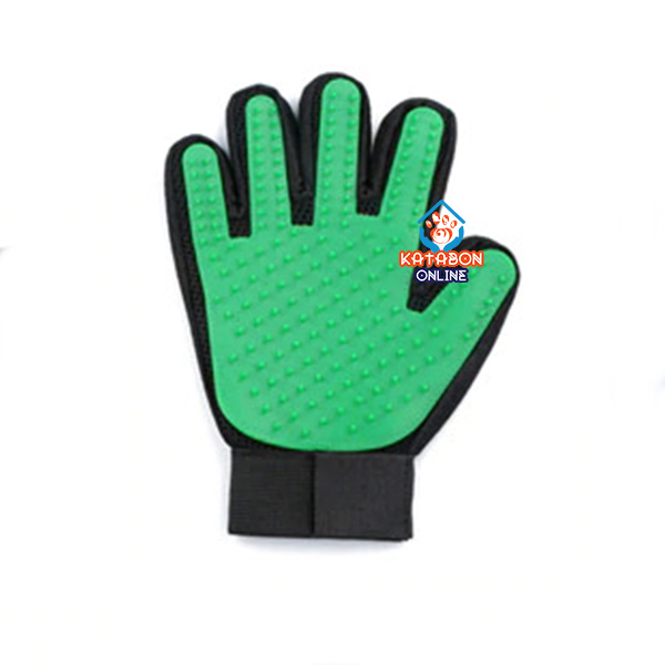 Pet Grooming Gloves For Hair Remover, Effective Massage & Bathing Green