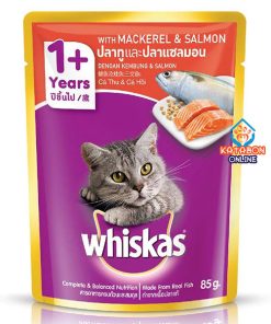 Whiskas Pouch Adult Wet Cat Food Mackeral & Salmon 85g