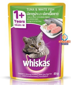 Whiskas Pouch Adult Wet Cat Food Tuna & White Fish 85g