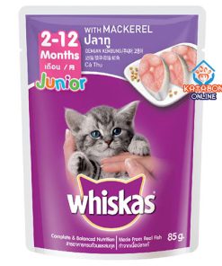 Whiskas Pouch Kitten Junior Wet Cat Food Mackerel 85g