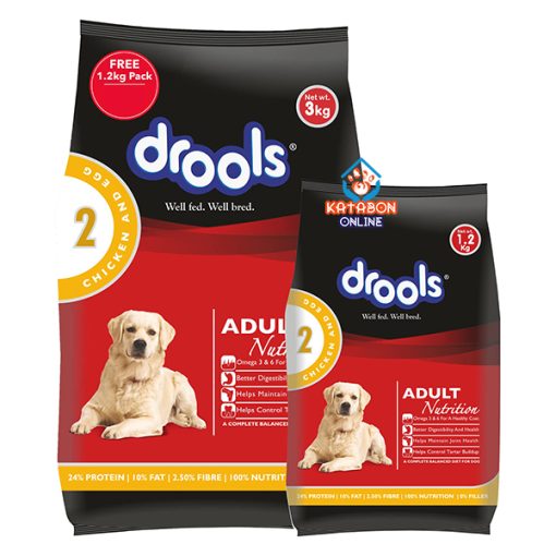 Drools Adult Dry Dog Food Chicken And Egg 3kg + 1.2kg Pack Free