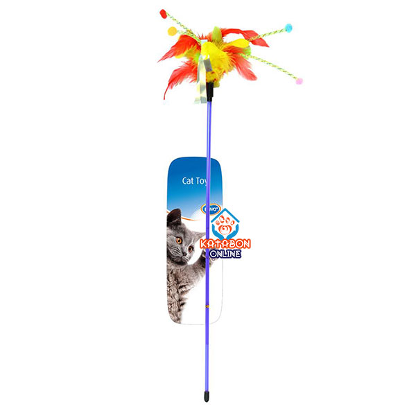 Duvo+ Assortment Cat Playing Toy Springs Rod With Feathers