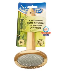 Duvo+ Bamboo Slicker Brush With Handle For Dogs & Cats
