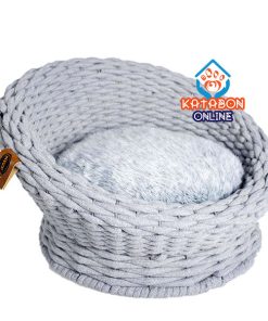 Duvo+ Contemporary Oyster Sofa in Cotton Rope With Cushion 49x49x28cm