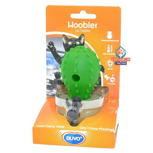 Duvo+ Woobler Cat Tumbler Toy Kaktus Green