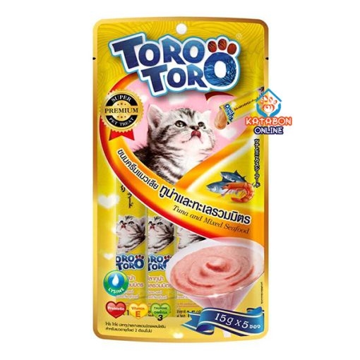 Toro Toro Lickable Cat Treat Tuna & Mixed Seafood 5 x 15g