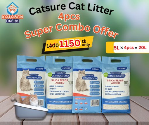 Catsure Cat Litter Bentonite Combo Offer (5L*4pc=20L) - Image 2
