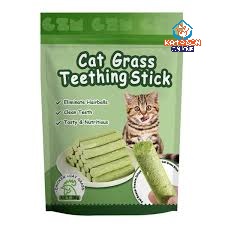 Cat Grass 6pcs Teething Stick set with Chicken Flavor for Pet Cat (30g)