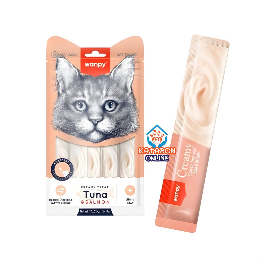 Wanpy Creamy Cat Treat Tuna & Salmon Fish 70g 5pc Pack