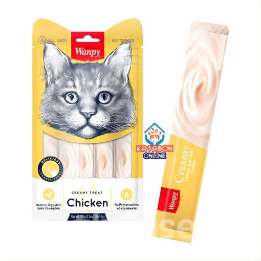 Wanpy Creamy Cat Treat Chicken 70g 5pc Pack