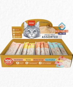 Wanpy Creamy Treat Assorted Mix Flavor 100pc Pack*14gm (1400gm)