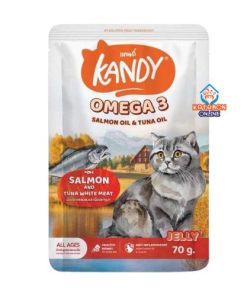 Kandy OMEGA 3 Pouch with Salmon & Tuna White Meat in Jelly 70g