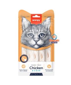 Wanpy Creamy Cat Treat Chicken & CRAB 70g 5pc Pack