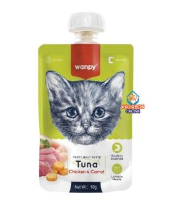 Wanpy Tasty Meat Paste Pouch Tuna, Chicken & Carrot 90gm
