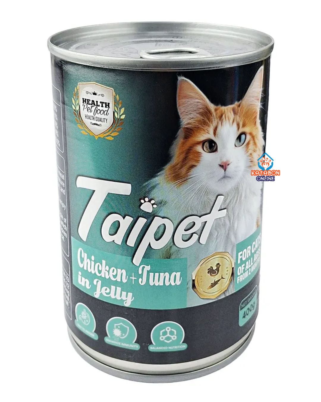 Taipet Can Cat Food Chicken and Tuna in Jelly For Both Adults & Kittens From 2months 400g"