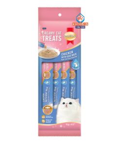 Smartheart Lickable Creamy Cat Treat Chicken with Goat Milk 15g x 4Pcs