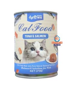 Naughty 4Paws Cat Can Food Tuna and Salmon in Jelly 375g