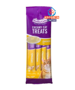 Cuties Catz : Creamy Cat Treats – Chicken Flavor 4 Tubes (14 g Each)