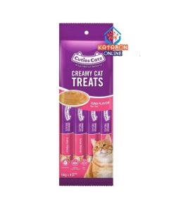 Cuties Catz : Creamy Cat Treats – Tuna Flavor 4 Tubes (14 g Each)
