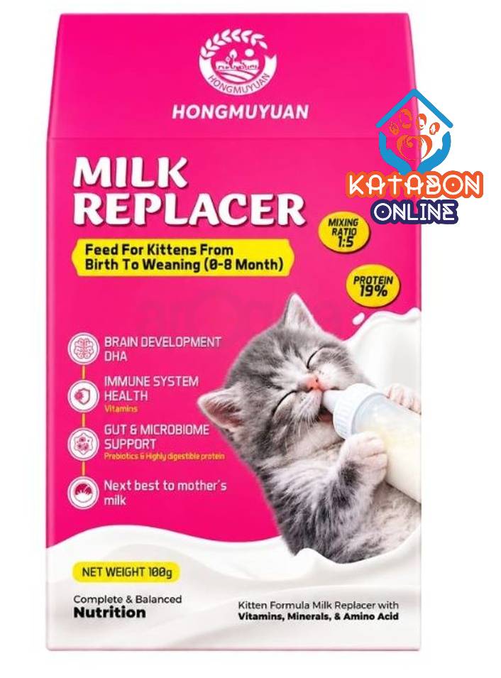 Hongmuyuan Milk Replacer Feed with Vitamins, Minerals & Amino Acid for Kitten (0-8Months) 100g